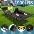 thumbnail image 5 of ABORON 2 Packs Oversized XXL Folding Camping Cot for Adults & Kids, 78" L x 32" W x 18" H Large Folding Guest Bed Cots, Sleeping Cot Folding Bed with 2 Sided Mattress & Carry Bag, Up to 900lbs, 5 of 10
