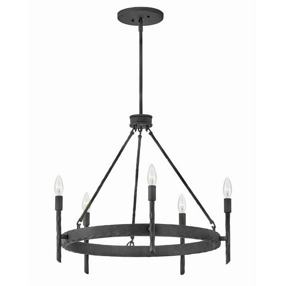 3675FE Hinkley Lighting Tress - 5 Light Medium Chandelier In Transitional Style-21 Inches Tall and 25 Inches Wide-Forged Iron Finish