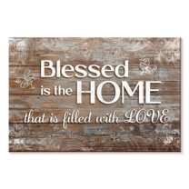 Elephant Stock Home Filled With Love Quote Wall Art - Horizontal Canvas Wall Art - Living Room Wall Decor - Inspirational And Typography Canvas - Brown And Gray Decor - 39" x 26"