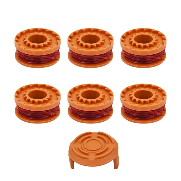 Trimmer Line Spool, 10FT 6-Pack Replacement for WORX WA0010 String Trimmers WG150 WG160 WG175 WG180 Electric String Trimmers with Trimmer Cap