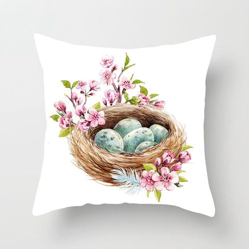 Easter Day Rabbit Egg & Bunny Home Decor Linen Pillow Case Cushion Cover 18/"