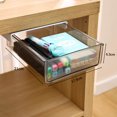 thumbnail image 2 of Caja de almacenamiento con cajón debajo de la mesa, colgante oculto para dormitorio, mesa de oficina, mesa sin perforar, clasificación inferior, 2 of 5