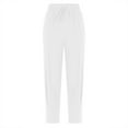 thumbnail image 3 of cfhntfmh Lounge Pants for Women Soft High Waisted Cinch Bottoms Pants Loose Drawstring Ankle Length Trousers with Pockets, 3 of 5