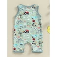 thumbnail image 3 of vera natura Baby Girls Boys Romper Farm Elements Print Sleeveless Buttons Jumpsuits Summer Casual Clothes, 3 of 8
