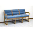 thumbnail image 5 of Reception Area Three-Seat Sofa with Sled Base and Oak Frame (Wine Vinyl), 5 of 5