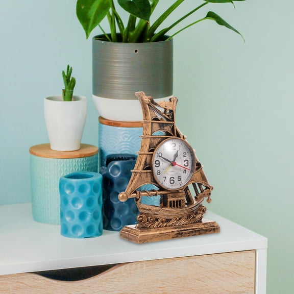 HEANUJJ Vintage Nautical Sailboat Clock for Living Room, Bedroom, Office - Indoor Decorative Wall Art