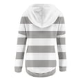 thumbnail image 5 of HAPIMO Sales Sweatshirt for Women Long Sleeve Casual Striped Color Splicing Sweatshirt Button V-Neck Pullover Tops Pocket Drawstring Teen Girls Fashion Clothes White S, 5 of 6
