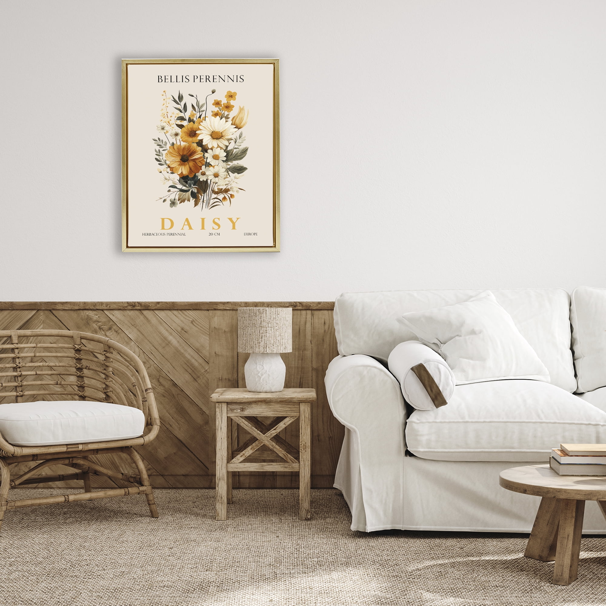 Stupell Industries Nature Daisy Bundle Gold Framed Floater Canvas Wall Art, design by Christopher Giampietro