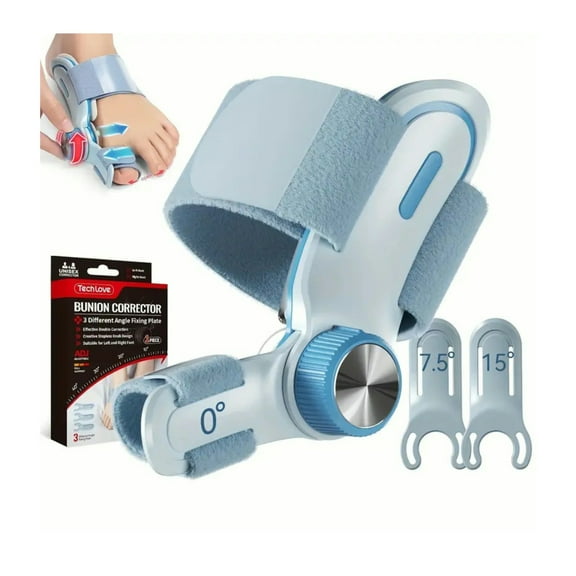 Bunion Corrector for Women Big Toe, Double Correction Adjustable Knob Toe Straightener, Grooved Silicone Pads Bunion Splints for Bunion Relief, Suitable for Left Right Feet