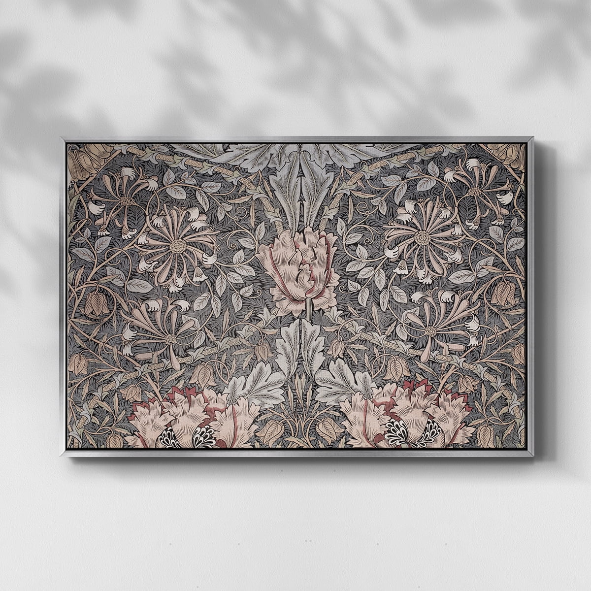 Vintage Abstract Print-XXX Framed in Silver Wood Gallery Wrapped Canvas 17 in. x 25 in.
