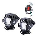thumbnail image 1 of 2×Chrome LED Passing Light LED Fog Lamps for Motorcycles Auxiliary Light Bulb Motorcycle Projector Driving Lamp, 1 of 9