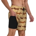 thumbnail image 2 of Balery Dachshund Dog Puppy Mens Swim Trunks Swim Shorts for Men Quick Dry Inseam Beach Shorts with Compression Liner Pocket-Large, 2 of 9