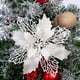 thumbnail image 4 of Flores navideñas de Pascua con purpurina para árbol de Navidad, decoraciones artificiales de flores navideñas, adornos florales, 4 of 4