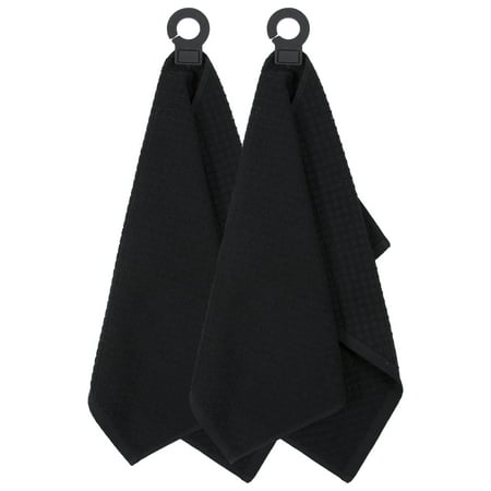 

RITZ Hook and Hang Woven Kitchen Towel Set 2-Pack Black 18” x 28”