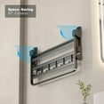 thumbnail image 4 of Towel Racks for Bathroom, 24-Inch Towel Shelf with Towel Bar Foldable Towel Holder with 7 Hooks Towel Storage Organizer for Bathroom & Lavatory Wall Mounted(Matte Black), 4 of 13