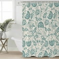 thumbnail image 2 of 54x78 Inch Shower Curtain Decorative Teal Green Spring Floral Bathtub Bath Curtains Fabric Waterproof Bathroom Decor Retro Farmhouse Summer Botanical Small Stall Shower Curtain Set with 12 Hooks, 2 of 6