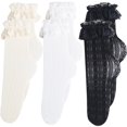 thumbnail image 1 of unbranded 3Pares Calcetines Tobilleros Femeninos De Malla Con Material Seguro Y, 1 of 7