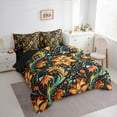 thumbnail image 4 of Manfei Boho Bohemian Floral 7-Piece Twin Bedding Sets,Colorful Rustic FlowerBedding Comforter Set,Orange Green Black Sheet Sets For Boys,Microfiber Bedroom Decor Reversible, 4 of 9