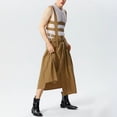 thumbnail image 4 of INCERUN Mens Metal Buckle Pleated Design Overall Skirts Casual Irregular Hem Solid Straps Half Skirt, 4 of 7