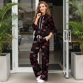 thumbnail image 3 of Xixirimido Lips Print Sweatsuits for Women Plus Size 2 Piece Outfit Long Sleeve Sweatshirt Wide Leg Sweatpants Fall Winter Fashion Lounge Set Tracksuit for Valentine's Day, Medium, 3 of 7