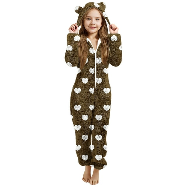 Pyjama pour Bébé Fille, Combinaison à Capuche à Manches Longues pour Chaleur Hivernale