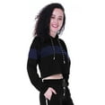 thumbnail image 4 of Moomaya Color Block Crop Hoodie Drawstring Pullover Casual Sports Jacket For Women-9, 4 of 9