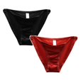 thumbnail image 1 of Calzones De Mujer Algodon Sin Costuras Ropa Interior Hueca Con Lazo Francés Para Mujer, Cintura Baja, Superficie De Satén Sin Costuras y Un Triángulo Abotonado Con Un Deseo Puro De Amor *2 Piezas, 1 of 3