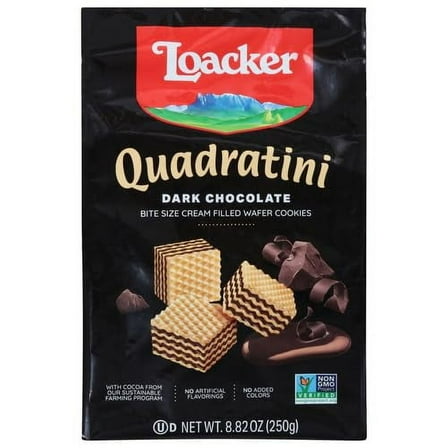 Loacker Wafer Qudrtni Drk Choc 25 8.82Oz ( Pack of 2 )