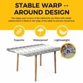 thumbnail image 4 of Black White Boho Table Cloths for 3 Foot Rectangle Tables, Vintage Ethnic Tribe Abstract Art Retro Patio Waterproof Elastic Fitted Tablecloths, Washable Rectangular Table Cover for Camping, 4 of 8