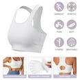 thumbnail image 3 of Women's Sports Underwear Zipper Front Piece High Impact Training Yoga Underwear Wireless Padded High Support Underwear - White, 3 of 5