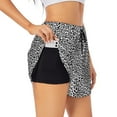 thumbnail image 2 of Bixox Women's Black Leopard pattern 2 in 1 Running Shorts - Lightweight Athletic Workout Gym Yoga Shorts Liner with Pockets - X-Large, 2 of 7