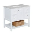 thumbnail image 2 of Lakeshore 42" Bathroom Vanity with White Cabinet and Carrara Marble Top, 2 of 6