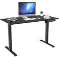 thumbnail image 1 of 47x24 inch Electric Standing Desk with 3 Memory Height Settings, Ergonomic Sit Stand up Computer Desk with Wood Splice Tabletop Loads up to 110lbs, Black, 1 of 8
