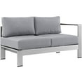 thumbnail image 4 of Afuera Living 4-Piece Outdoor Patio Aluminum Sectional Sofa Set in Silver / Gray, 4 of 7