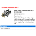 thumbnail image 2 of Water Pump - Compatible with 2003 - 2005 BMW Z4 2004, 2 of 2