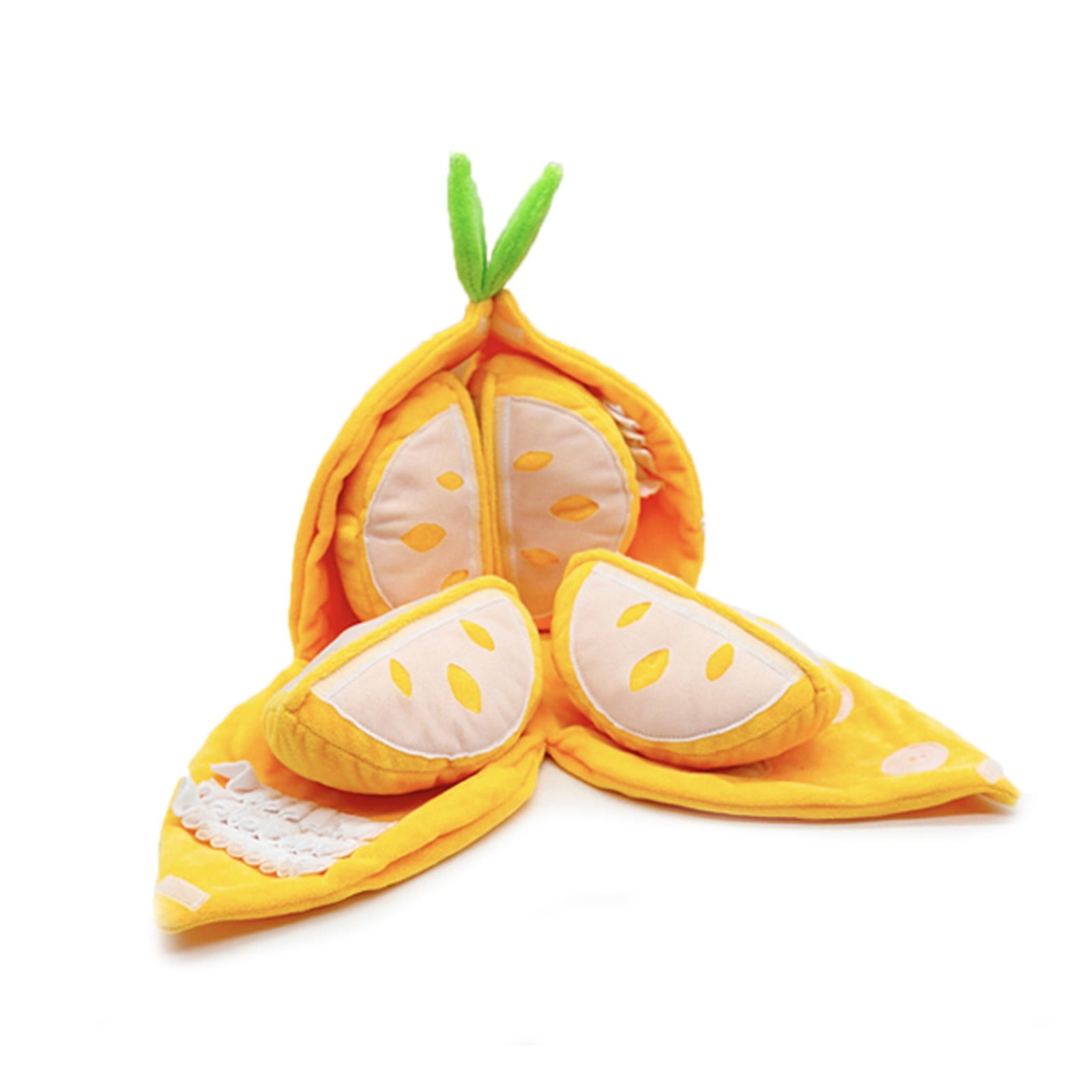 Hide and Seek Plush Orange Dog Toys，Squeaky Interactive Puzzle Toys with Crinkle Sound for Small Medium Breeds，Mental Stimulation Game for Puppy Teething and Boredom Relief，As Shown