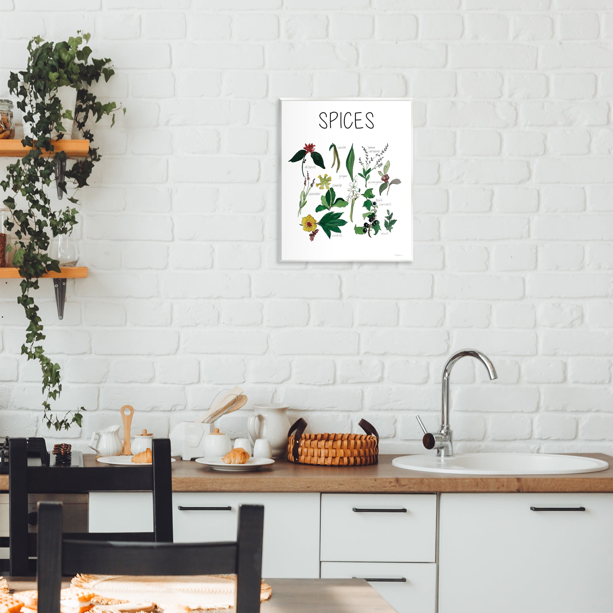 Stupell Industries Spices Identification Chart Wall Plaque Art, design by Carol Robinson