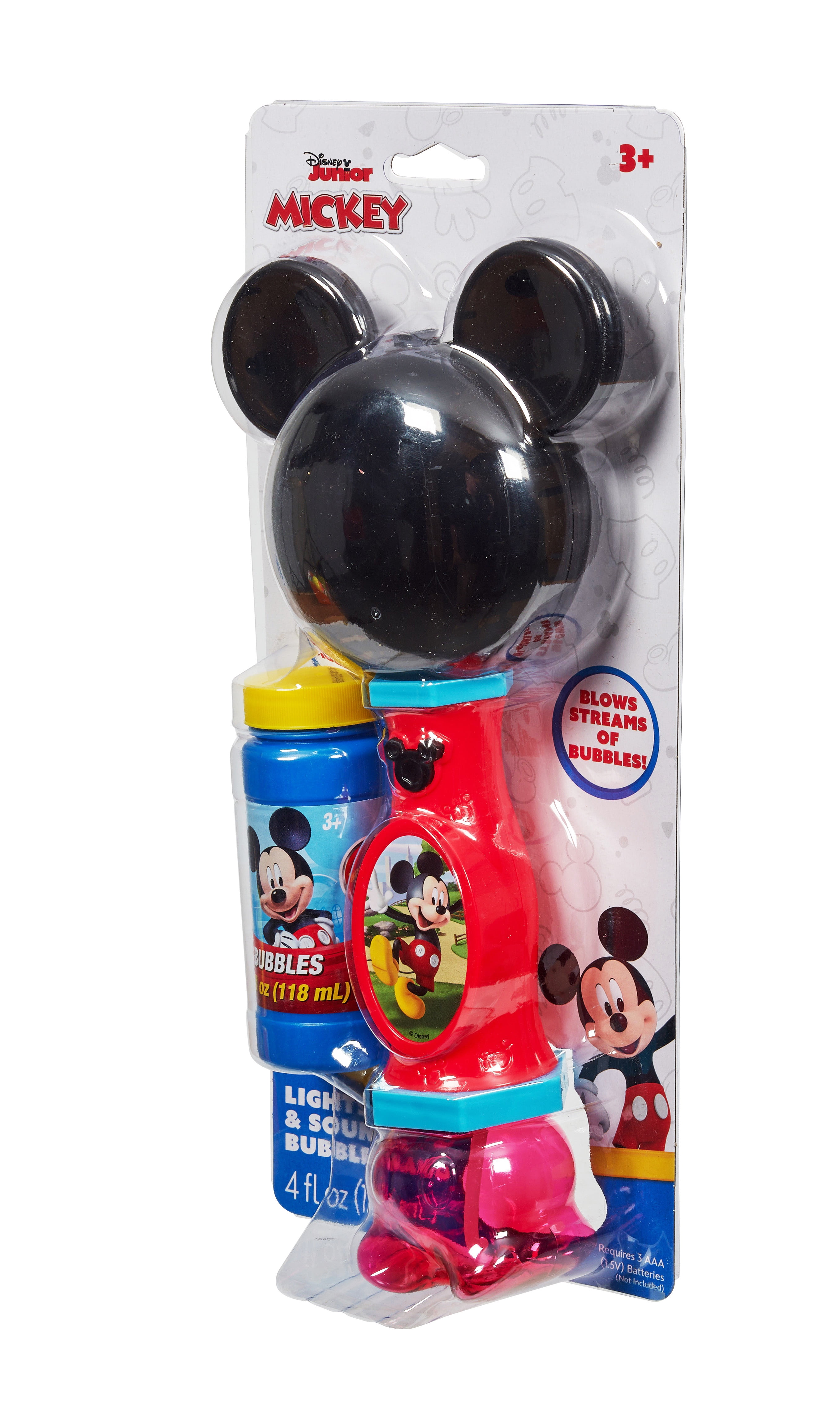 Little Kids Disney Mickey Mouse Light and Sound Musical Bubble Wand, Includes Bubble Solution