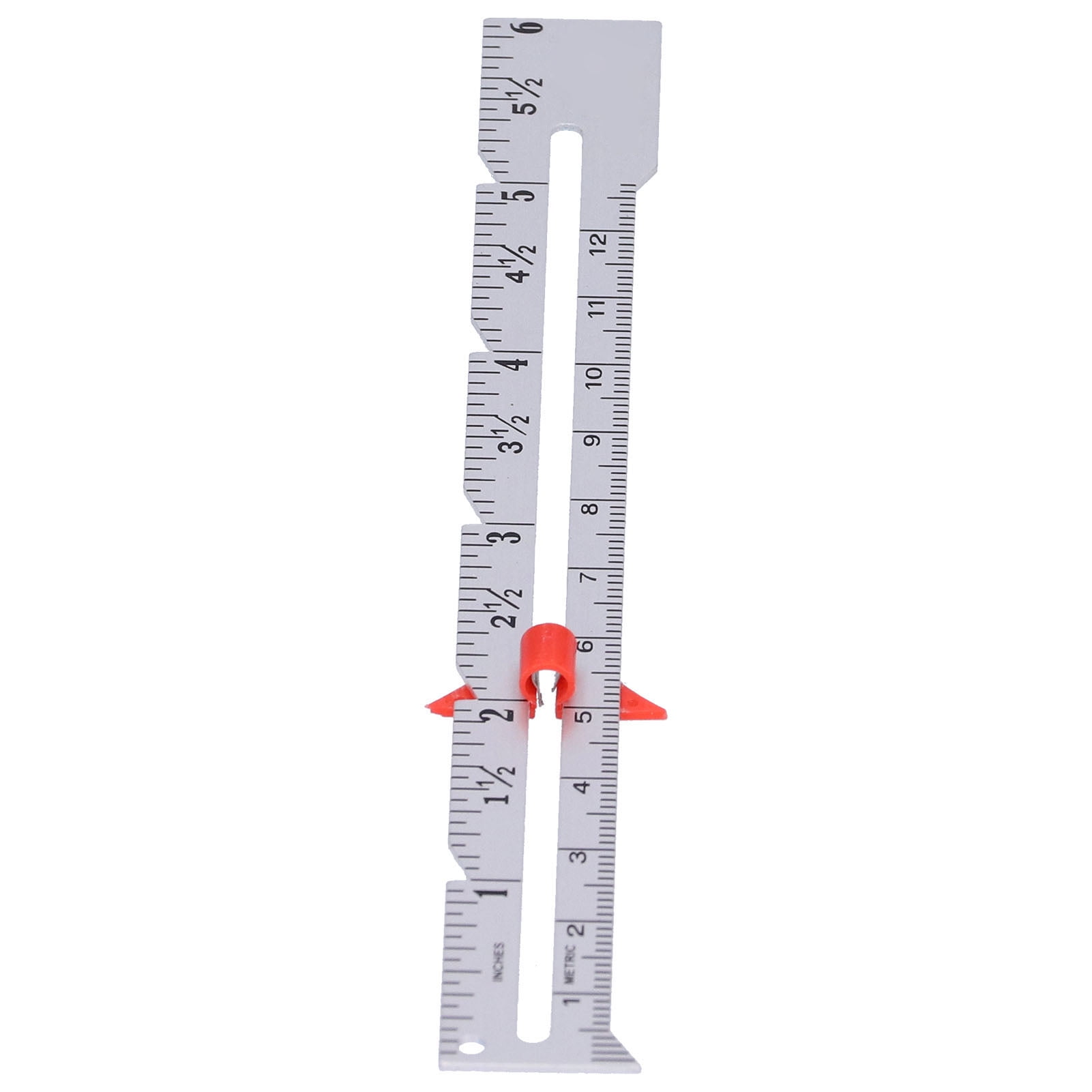 Pro Sewing Measuring Gauge Measure Ruler with Sliding Adjustable Marker Knitting Sewing Supplies Marking Button Holes Handamde Craft 6'', Size: 15 cm