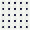 Somertile 12.5x12.5-inch Spiral Cobalt and White Porcelain Mosaic Floor and Wall Tile (10 tiles/11.1 sqft.)