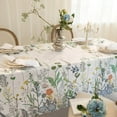 thumbnail image 3 of Waterproof Floral Tablecloth Rectangle 60x84 Inch - Wild Flower Table Cloth, Spring Summer Water Resistant Wrinkle Free Oblong Tablecloths - Summer Floral Table Cover for Party, Kitchen, Picnic, 3 of 5