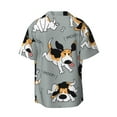 thumbnail image 2 of Vsdgher Funny Beagle Active Dog Print Men's Wrinkle Free Untucked Cuban Shirt Business Casual Button Down Shirts Short Sleeve Shirt, 2 of 7