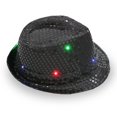 thumbnail image 4 of Sombrero de jazz TANGJMXG con lentejuelas brillantes y LED 58 cm, 4 of 4