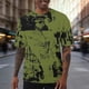 thumbnail image 1 of Ceisia Men's Abstract Splash Print T-shirt Loose Fit Short Sleeve Round Neck Casual Summer Fall Tee Tops Green XXXXL Gifts, 1 of 6