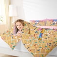 thumbnail image 3 of Castle Fairy Ice Cream Baseball Queen Bedding 7pcs, Ball Gamer Bedding Comforter Set Queen, Pink Blue Yellow,Pink Reversible, 3 of 7
