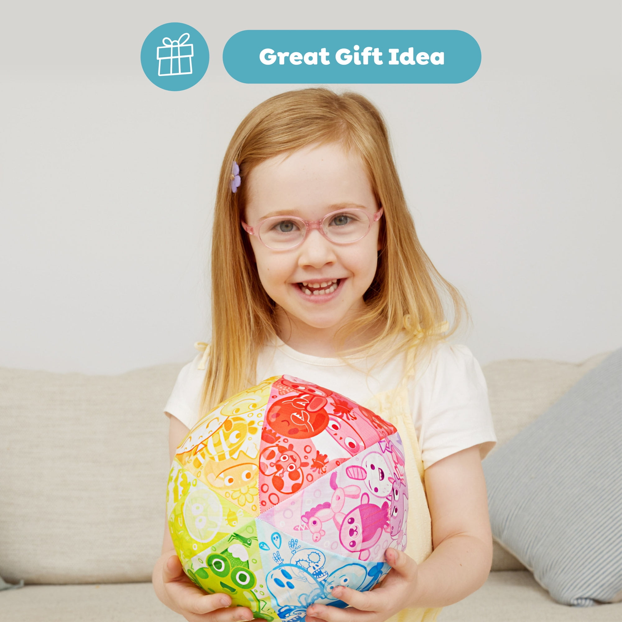Tiger Tribe Balloon Ball - Compact, Travel-Friendly Fun with Fabric Cover & Balloons | Learning & Play for Kids | 10 Game Ideas Included