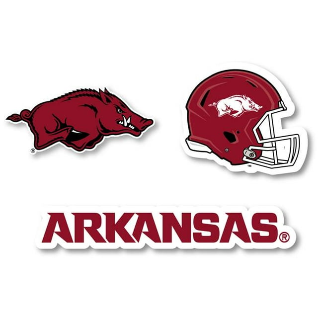R & R Imports Arkansas Razorbacks Vinyle Autocollant Autocollant&44; 4 Po - Pack de 3