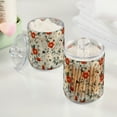 thumbnail image 2 of Yayeee 4 Pack Qtip Holder Bathroom Cotton Swab Canister with Lid Clear Dispenser Set, Red and White Floral Pattern, 2 of 6