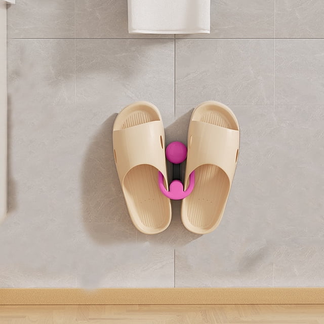 Fiudx Perchero para Zapatillas de Baño, Gancho con Ventosa Sin Taladro, Organizador de Zapatillas Que Ahorra Espacio, Solución de Almacenamiento Versátil, Diseño de Montaje En Pared, Uso En El Baño D