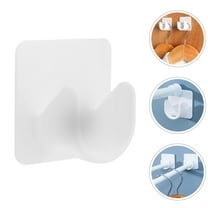 Soimiss 4Pcs White Tension Rod Brackets Adhesive for Shower and Closet Rods